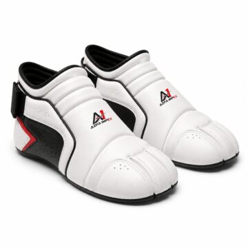 White & Black Sparring Foot Protectors / Semi Shoes