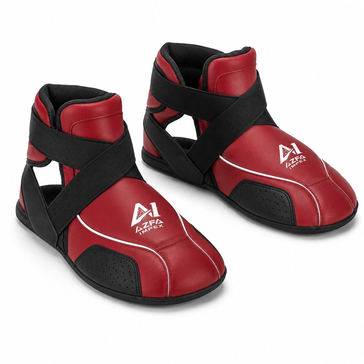Red & Black Sparring Foot Protectors / Semi Shoes