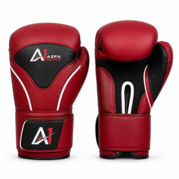Red & Black Contrast-Paneled Boxing Training Gloves