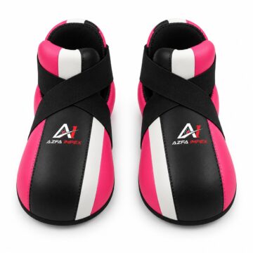 Black, Pink & White Sparring Foot Protectors / Semi Shoes