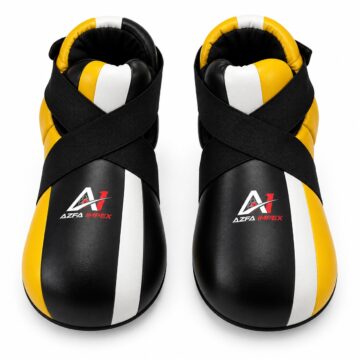 Black, Yellow & White Sparring Foot Protectors / Semi Shoes