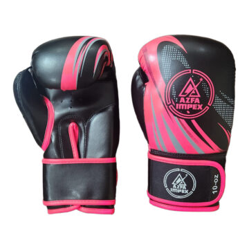 Black & Pink Dynamic Graphic Boxing Training Gloves