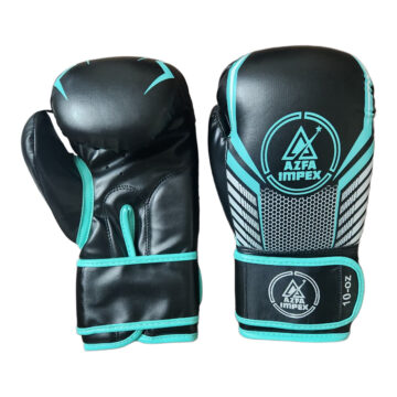 Unisex Geometric Print Boxing Training Gloves – Cyan Edition