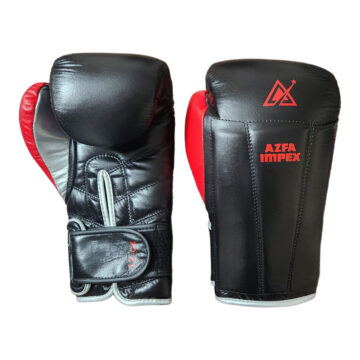Unisex Matte Leather Boxing Gloves – Black & Red Edition