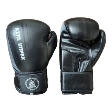 Matte Black Boxing Training Gloves with Dual Tone Accent