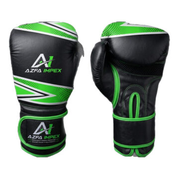 Black & Neon Green Graphic Boxing Training Gloves