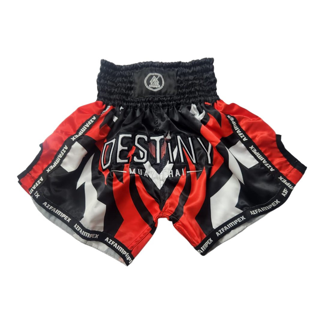 Red, Black & White Custom Muay Thai Boxing Shorts