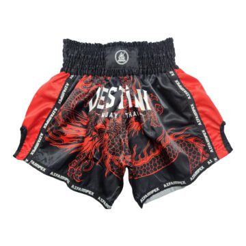 Red & Black Dragon Graphic Muay Thai Boxing Shorts